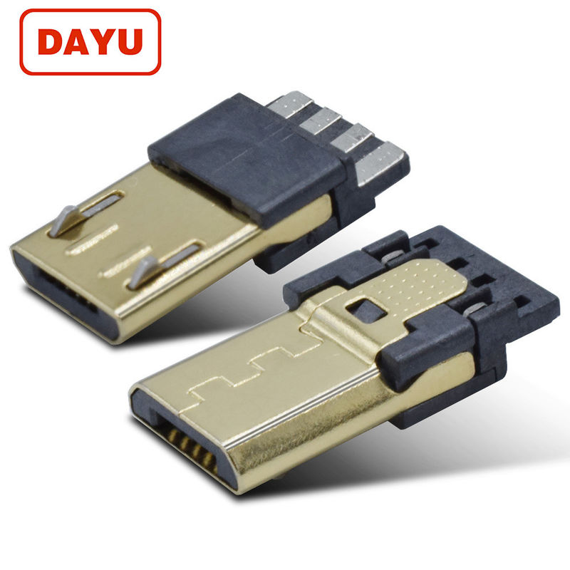 USB 2.0 Male 4 Pin Micro Connector Golden Color Wire USB Mobile Cable